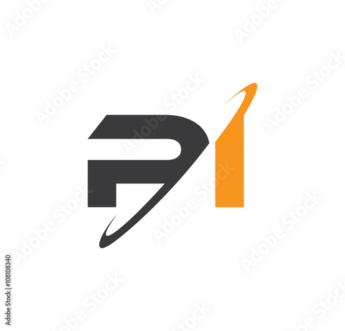 PI initial logo with double swoosh
