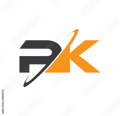 PK initial logo with double swoosh
