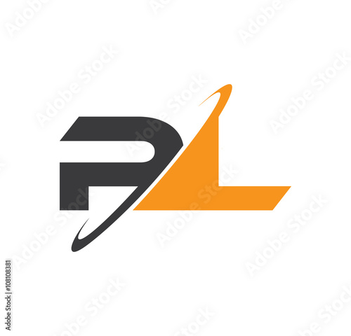 PL initial logo with double swoosh
