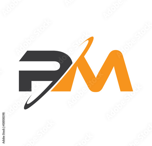 PM initial logo with double swoosh
