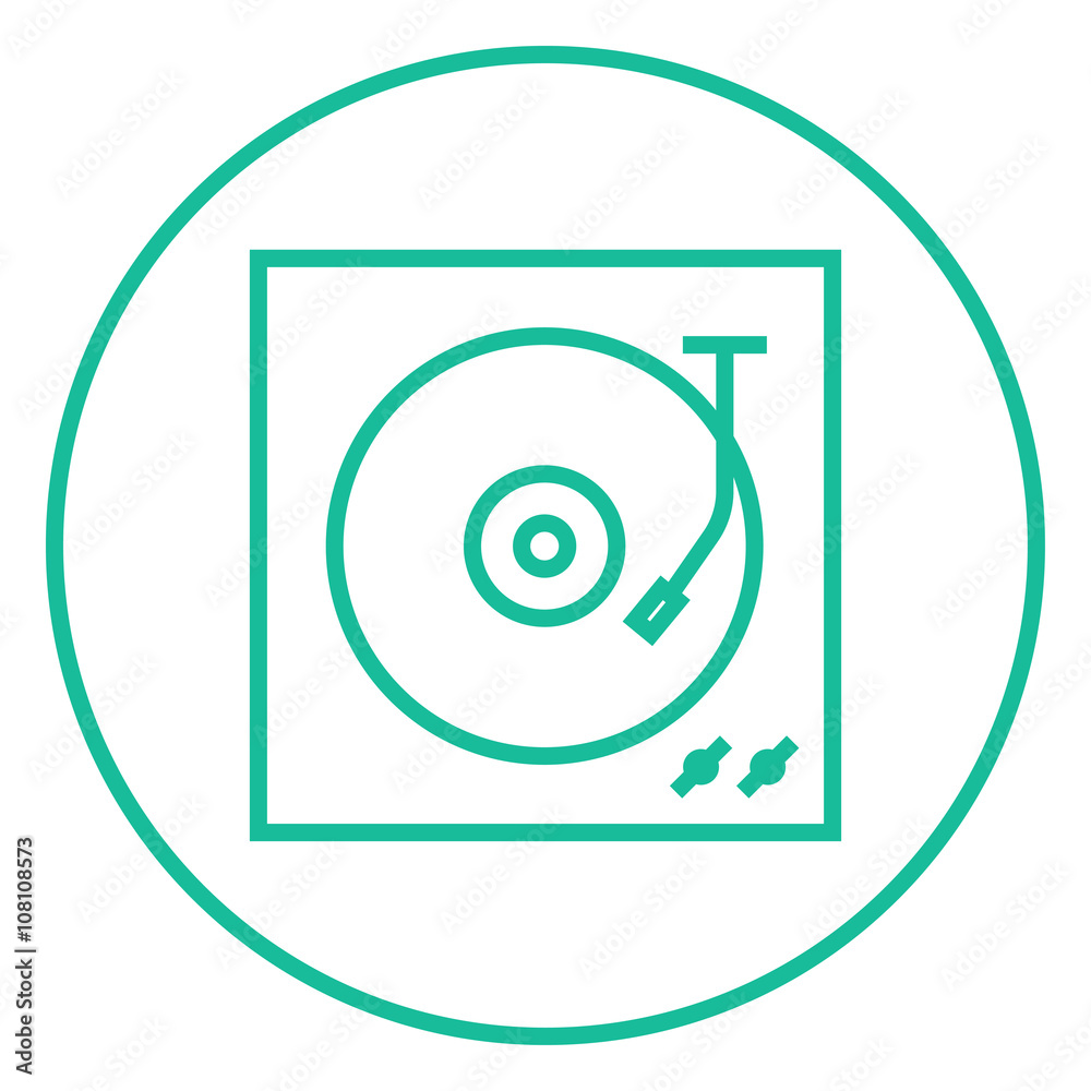 Turntable line icon. Turntable line icon.