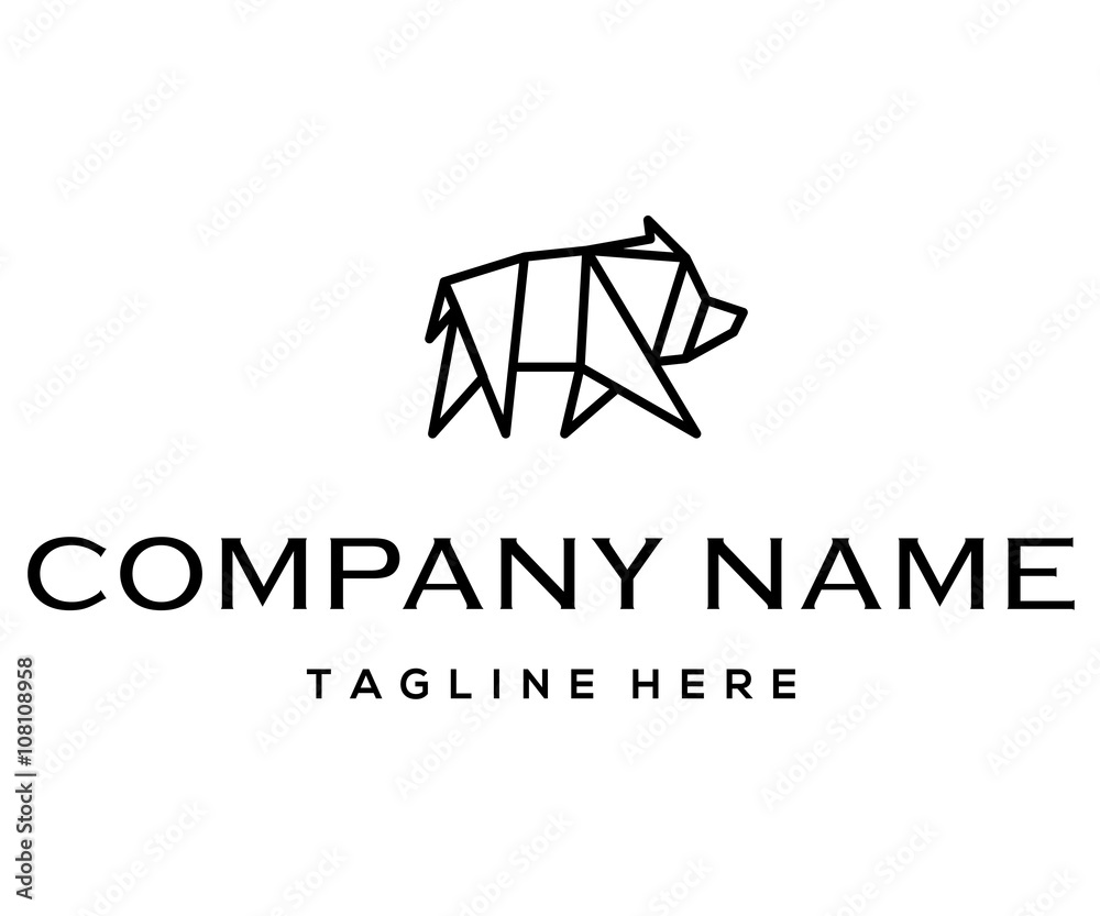 Naklejka premium Origami Pig