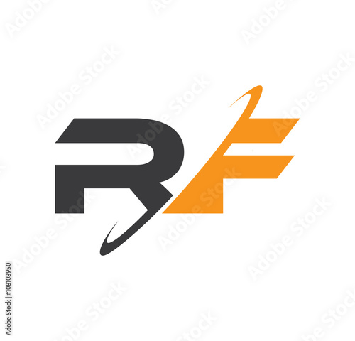 RF initial logo with double swoosh

