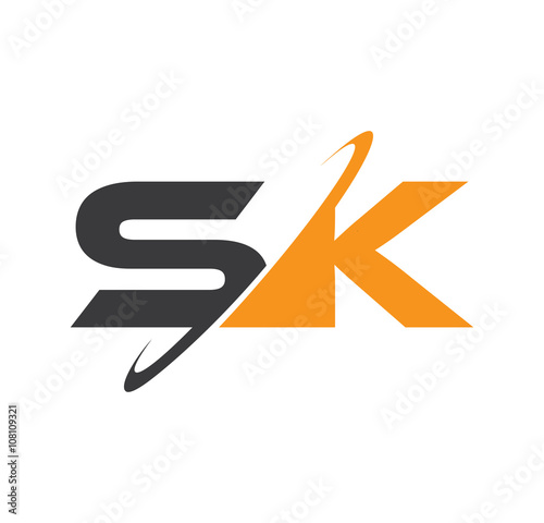 SK initial logo with double swoosh
