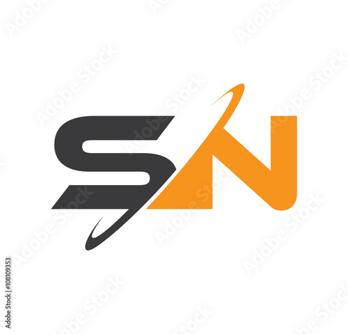 SN initial logo with double swoosh
