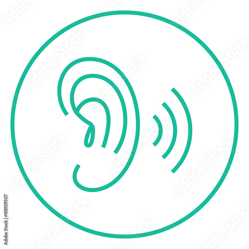 Human ear line icon.