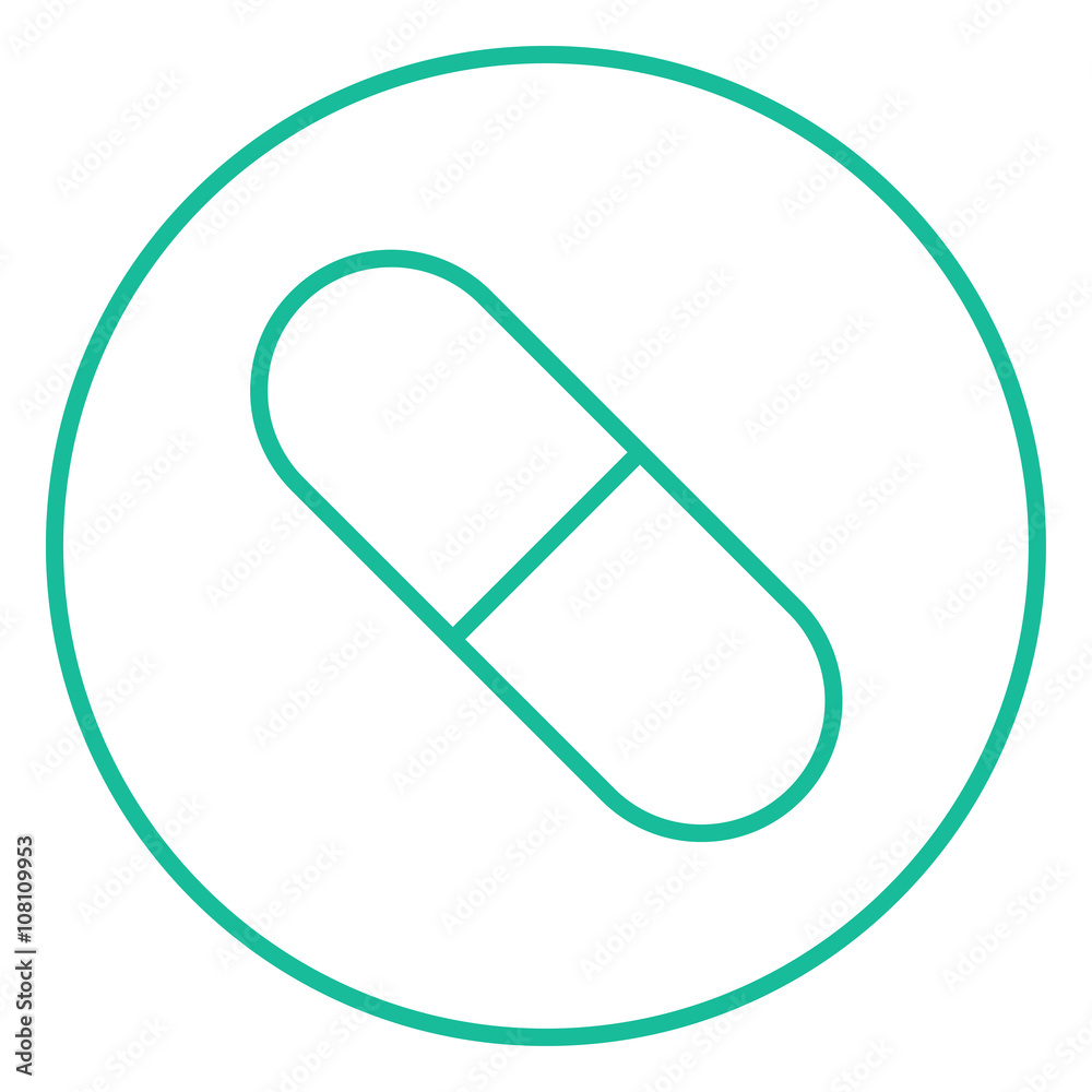 Capsule pill line icon. Capsule pill line icon.
