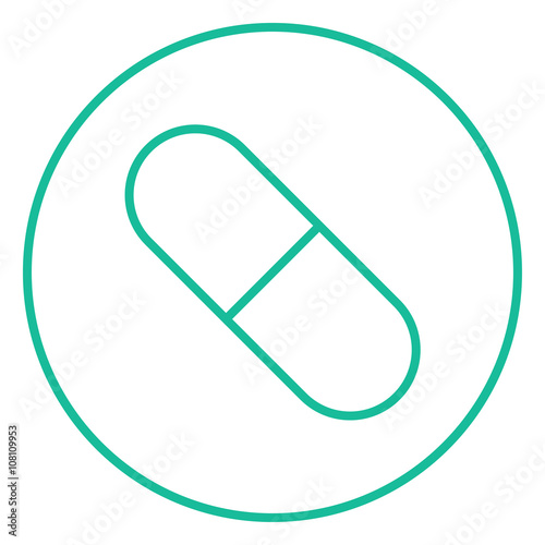 Capsule pill line icon.