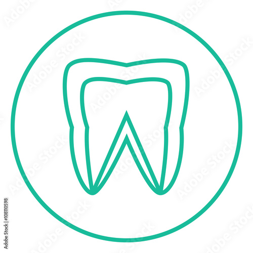 Molar tooth line icon.