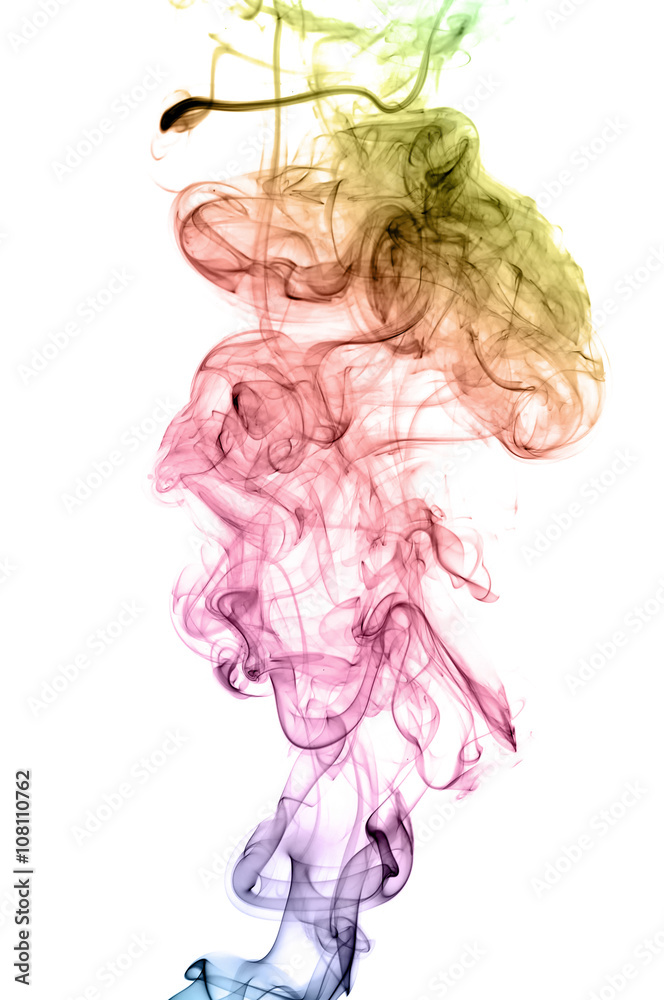 Colored smoke isolated on white background Colored smoke isolated on white background