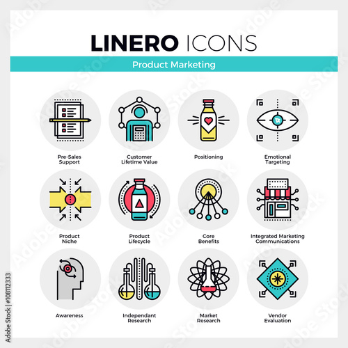Product Marketing Linero Icons Set
