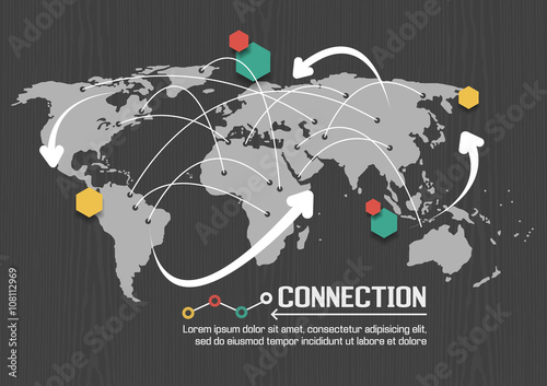 World map connection