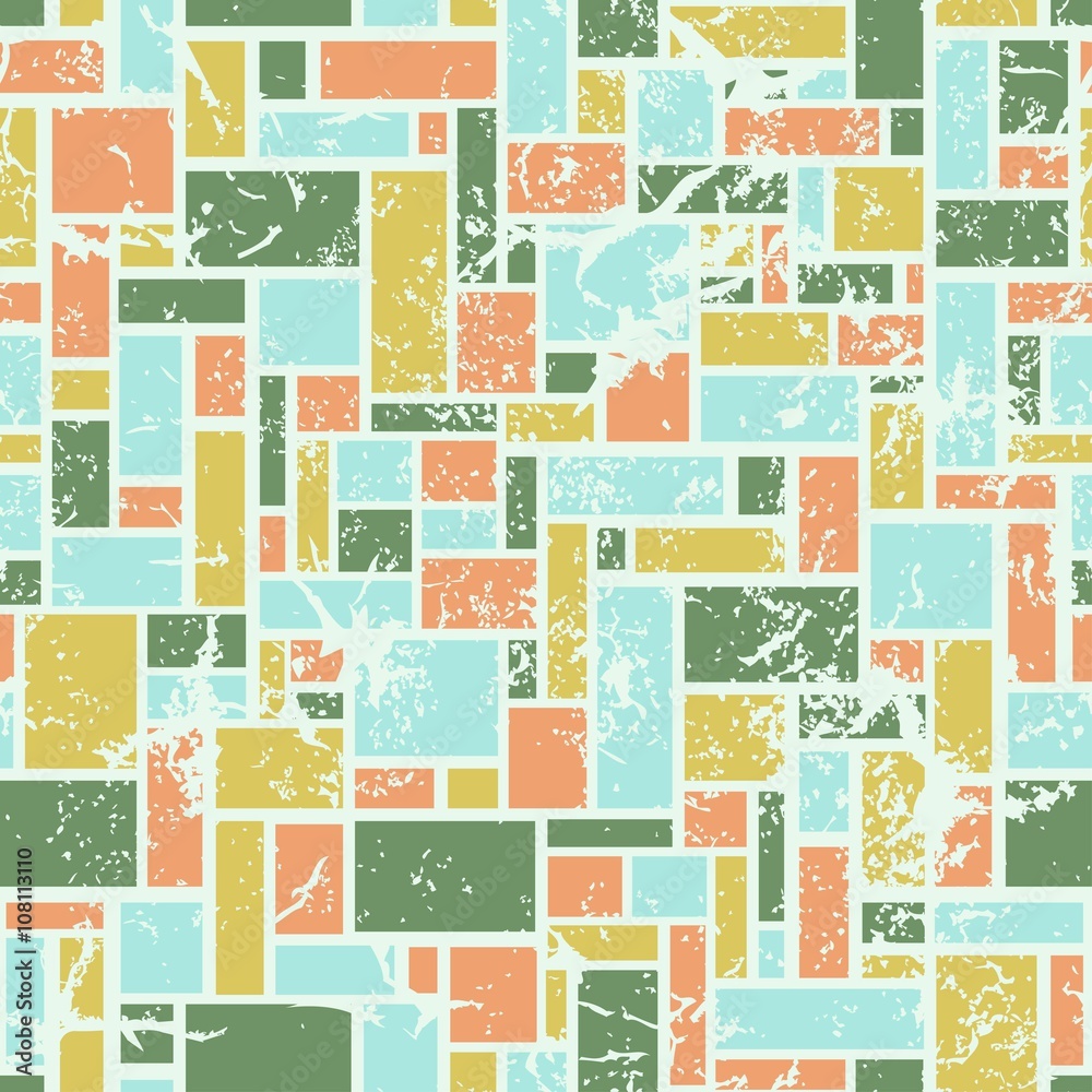 Mosaic seamless from rectangles - vector illustration
