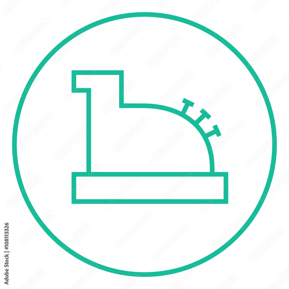 Fototapeta premium Cash register machine line icon.