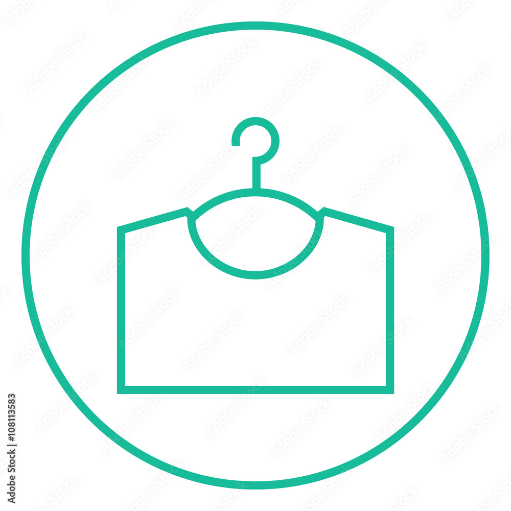Obraz premium Sweater on hanger line icon.