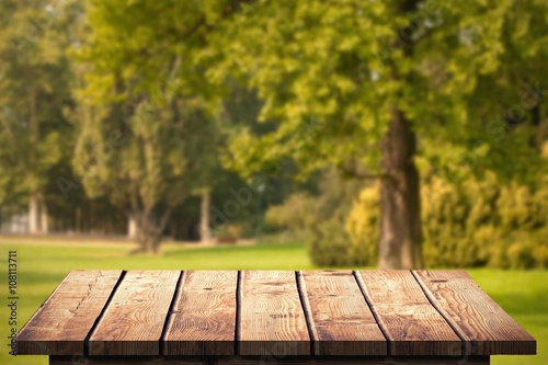 Composite image of wooden floor