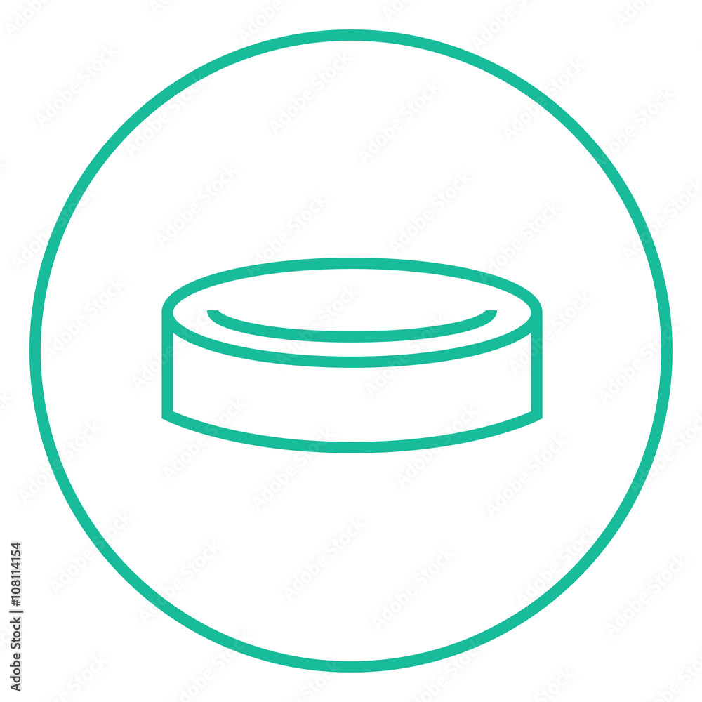 Hockey puck line icon. Hockey puck line icon.