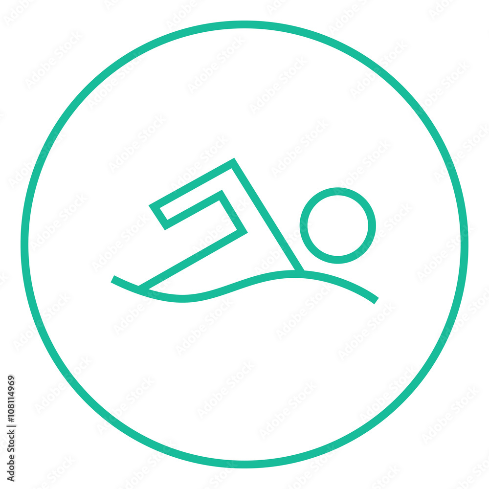 Swimmer line icon.