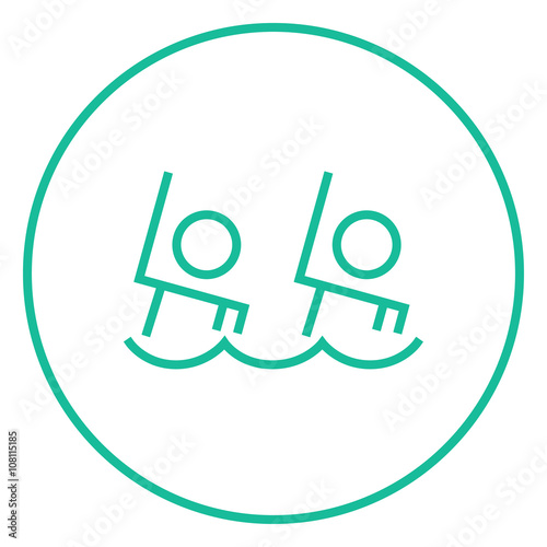 Synchronized swimming line icon.