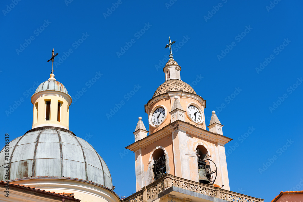 Detail of the church of San Terenzo (XVII century), typical coastal village in Liguria, Lerici, La Spezia - Italy