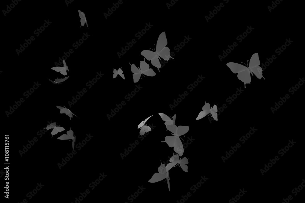 Fototapeta premium Papieren vlinders in de nacht