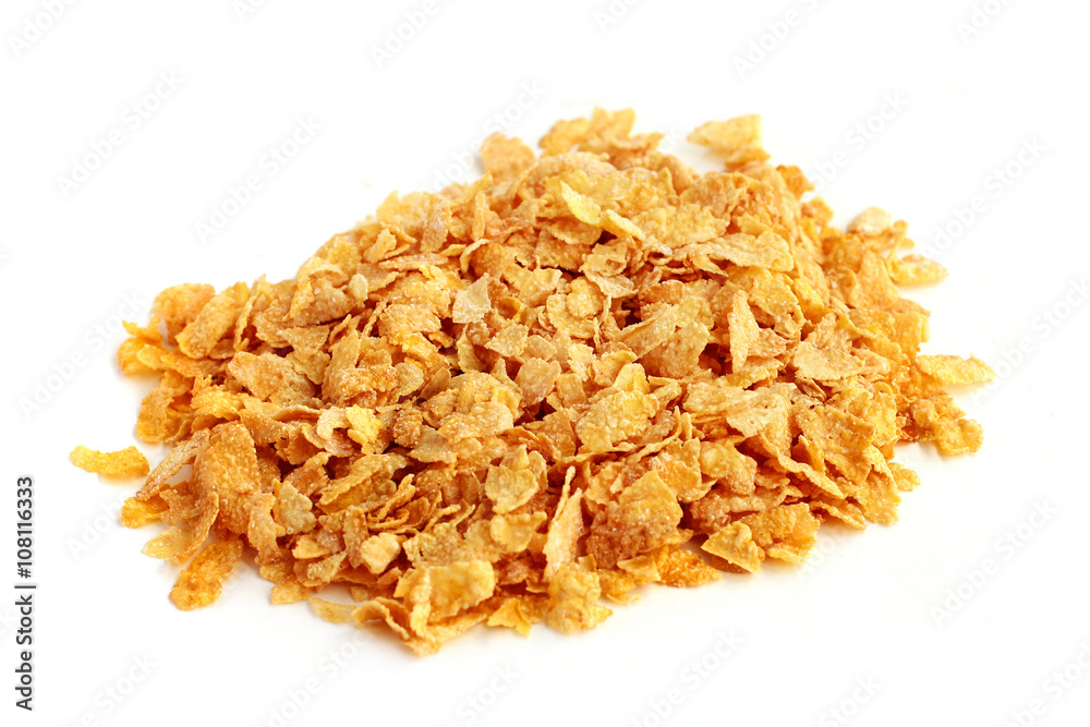 Corn flakes on white background
Corn flakes on white background