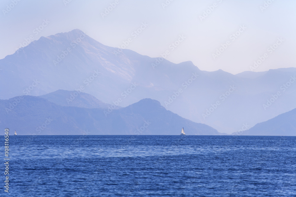 The sea and the mountains in Turkey