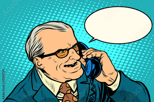 Angry boss talking on the phone