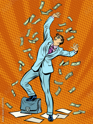 Businessman Finance money fall