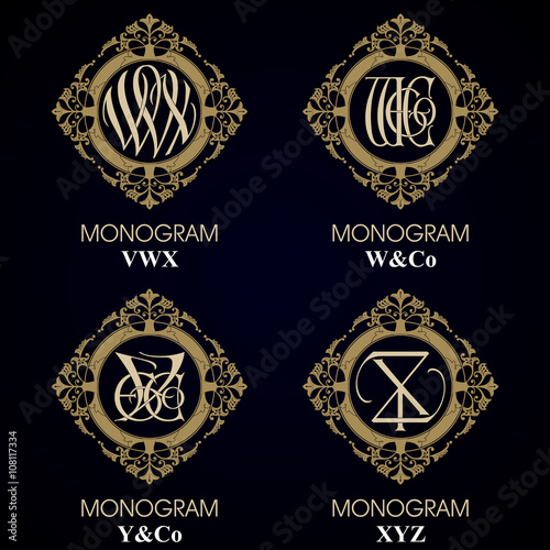 Vintage Monograms - 4 sets - monograms series