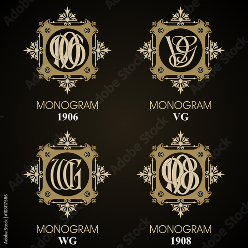 Vintage Monograms - 4 sets - monograms series