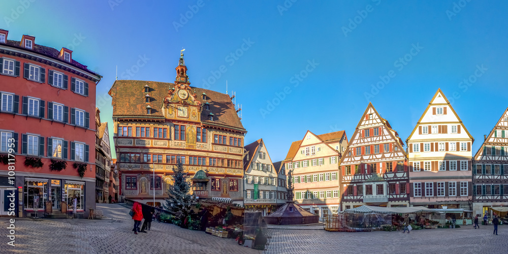 Tübinger Rathaus und Marktplatz