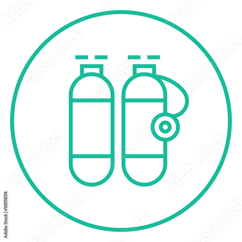 Oxygen tank line icon.