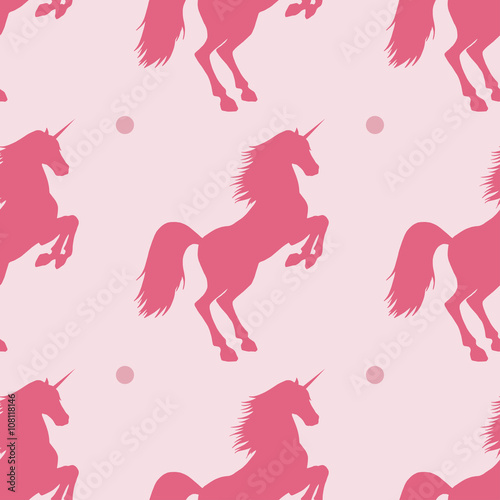 Vector seamless pattern with Unicorn.