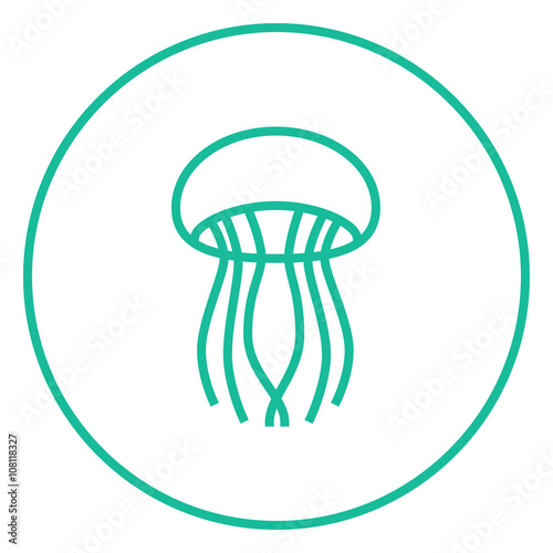 Jellyfish line icon.