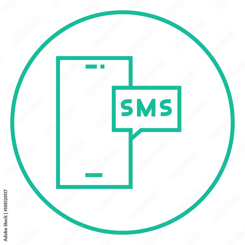 Smartphone with message line icon. Smartphone with message line icon.