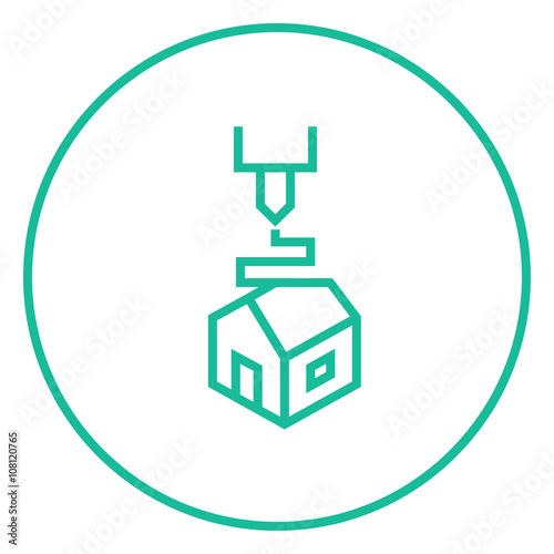 Tree D printing line icon.