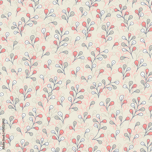 Wallpaper Mural Botanical pattern with cute branches and leaves Torontodigital.ca