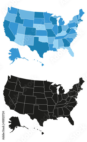 united states of america map illustration