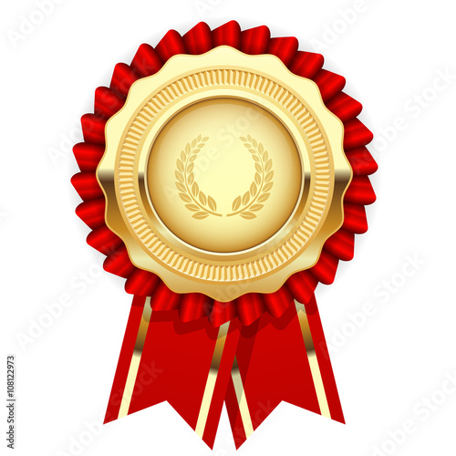 Blank award template - rosette with golden medal