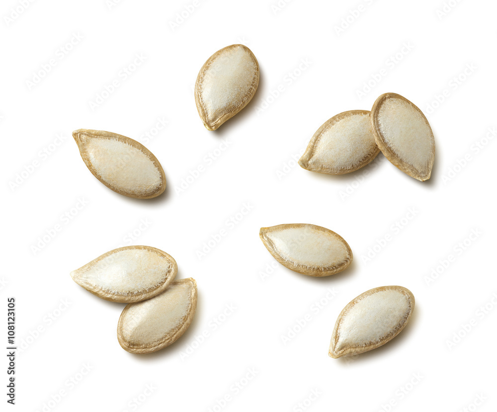 Butternut pumpkin seeds isolated on white background Butternut pumpkin seeds isolated on white background