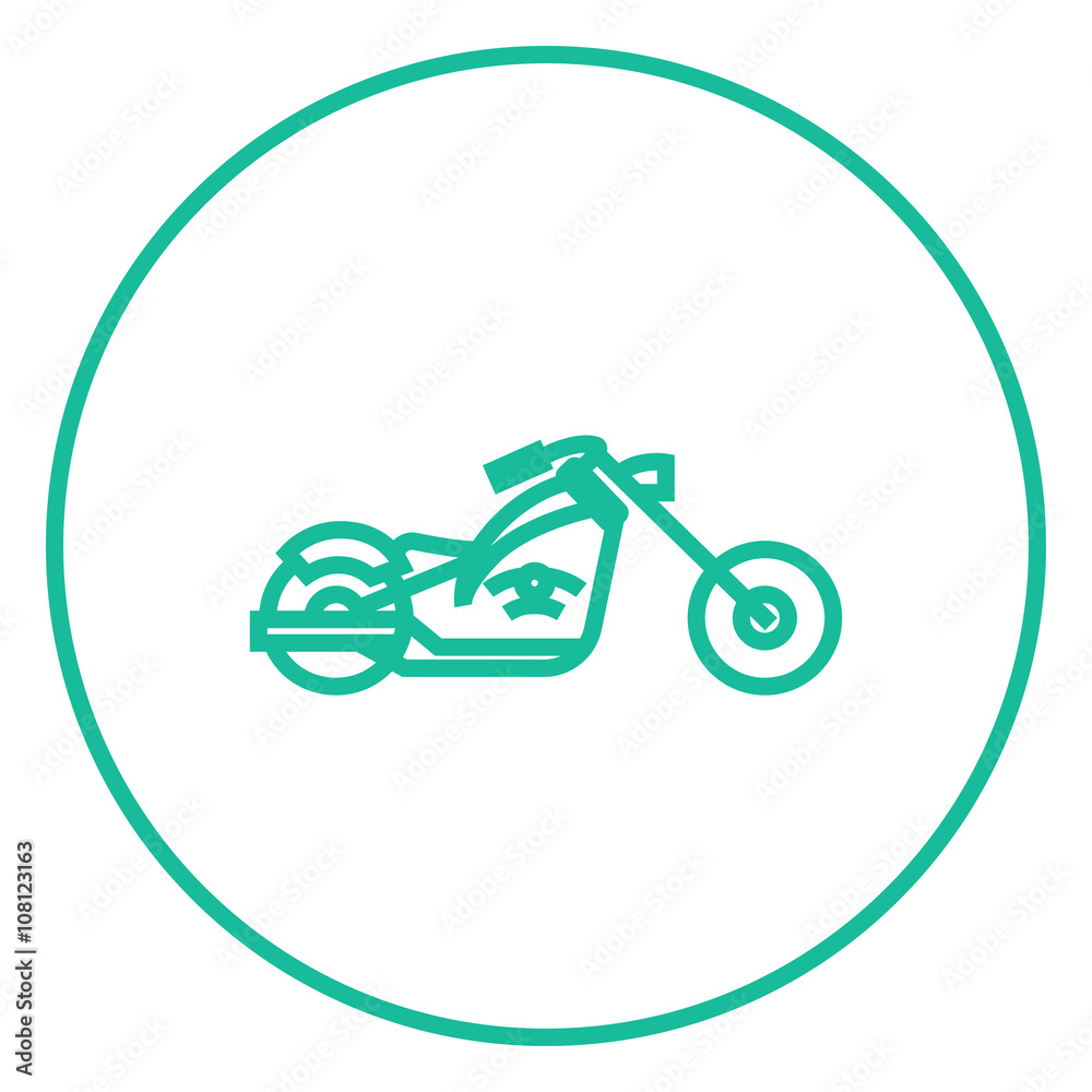 Fototapeta premium Motorcycle line icon.