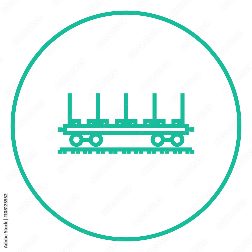 Cargo wagon line icon. Cargo wagon line icon.