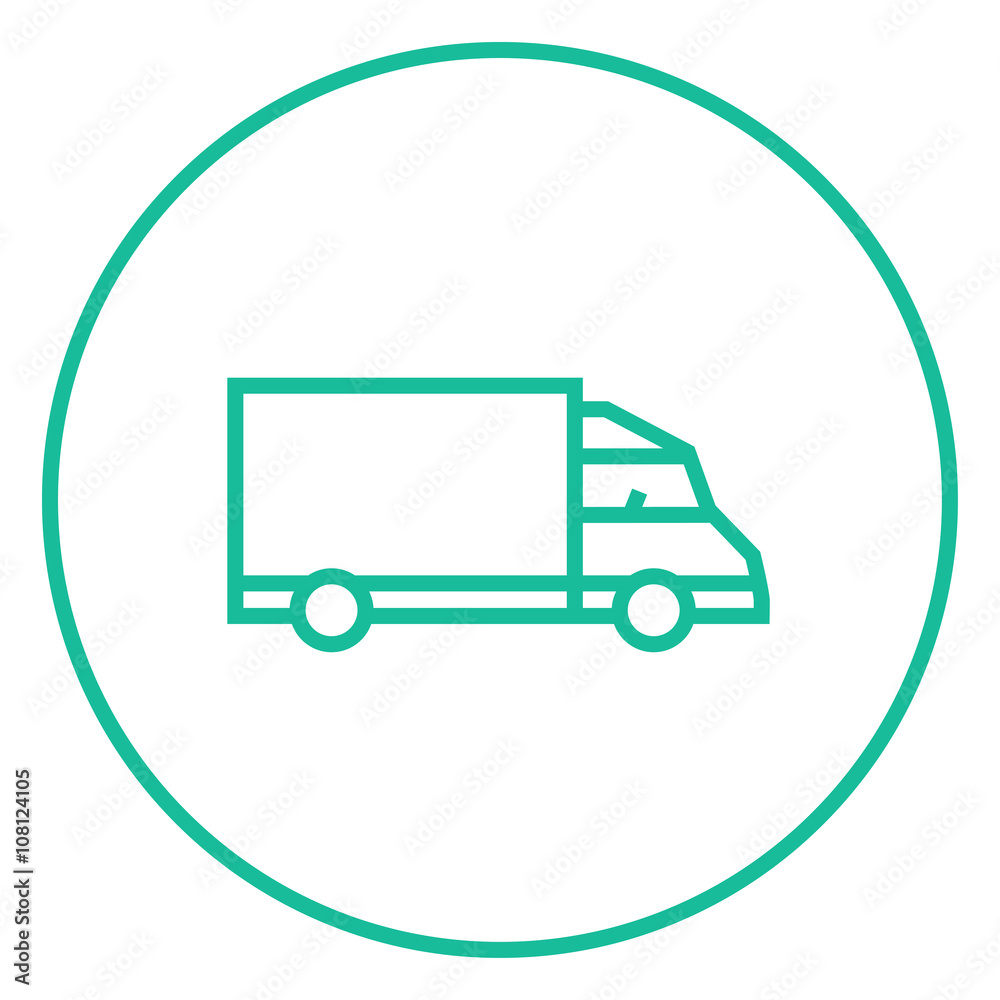 Delivery truck line icon. Delivery truck line icon.