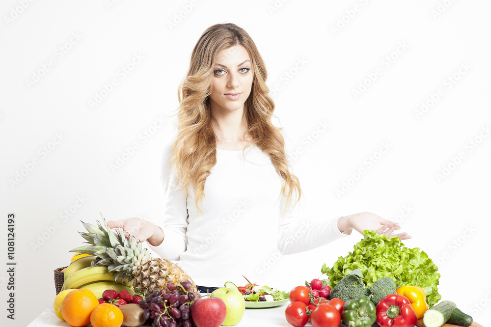 Young woman with plate of salad Young woman with plate of salad