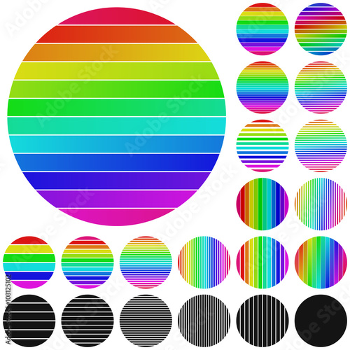 Fototapeta Naklejka Na Ścianę i Meble -  Set of rainbow circle logo icons