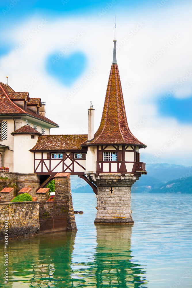 Romantic Oberhofen castle in Switzerland