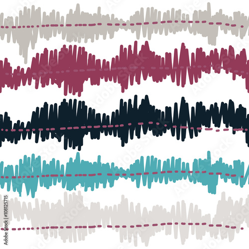 abstract colorful amplitude seamless hand drawn pattern