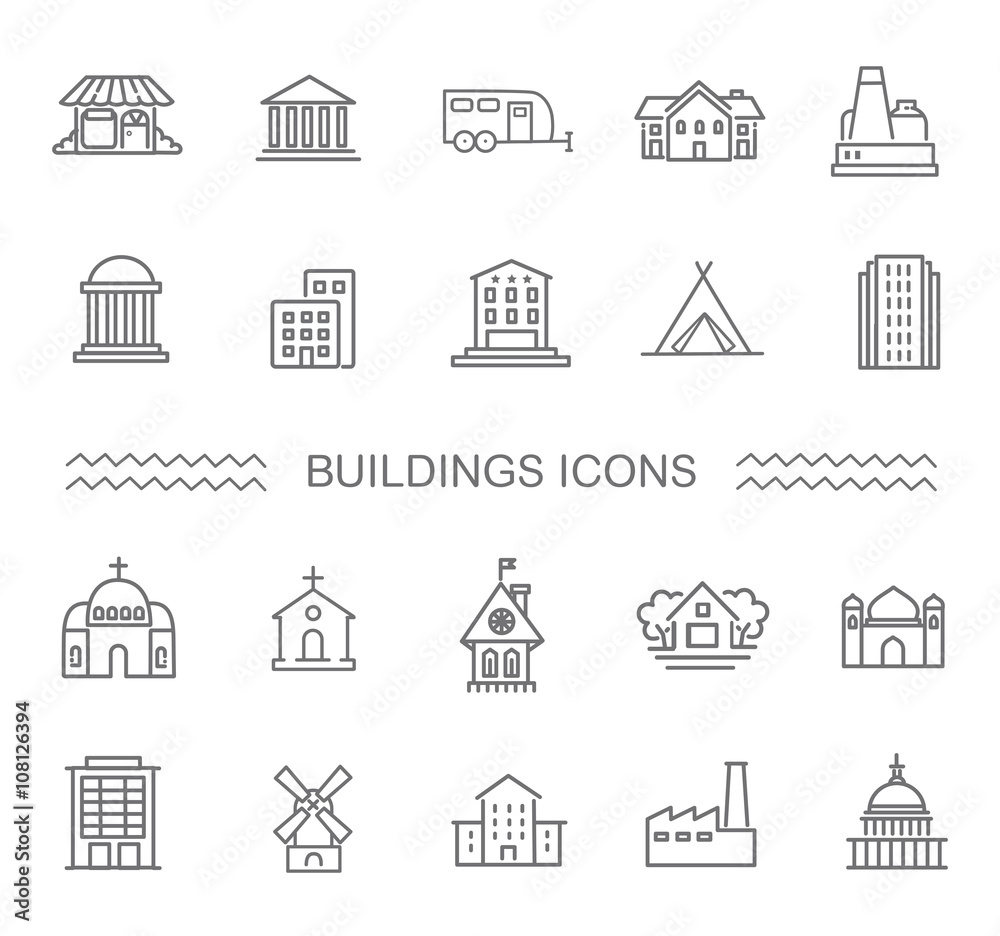 Building Icons set, Government