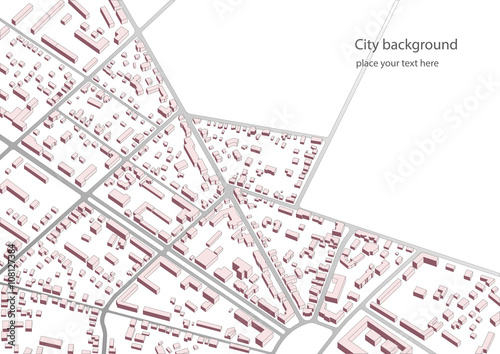 Abstract city background illustration without name. Urban planning vector illustration